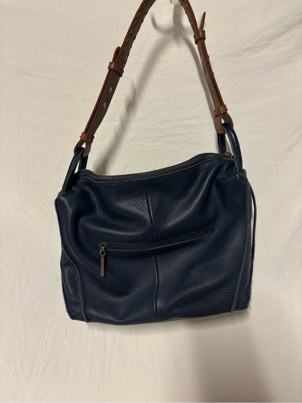 The Sak Los Feliz Navy Blue Leather Slouchy Hobo Shoulder Bag